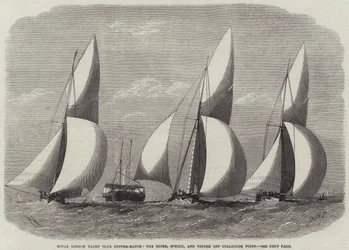 Royal London Yacht Club Cutter-Match, die Niobe, Sphinx und Vindex vor Coalhouse Point